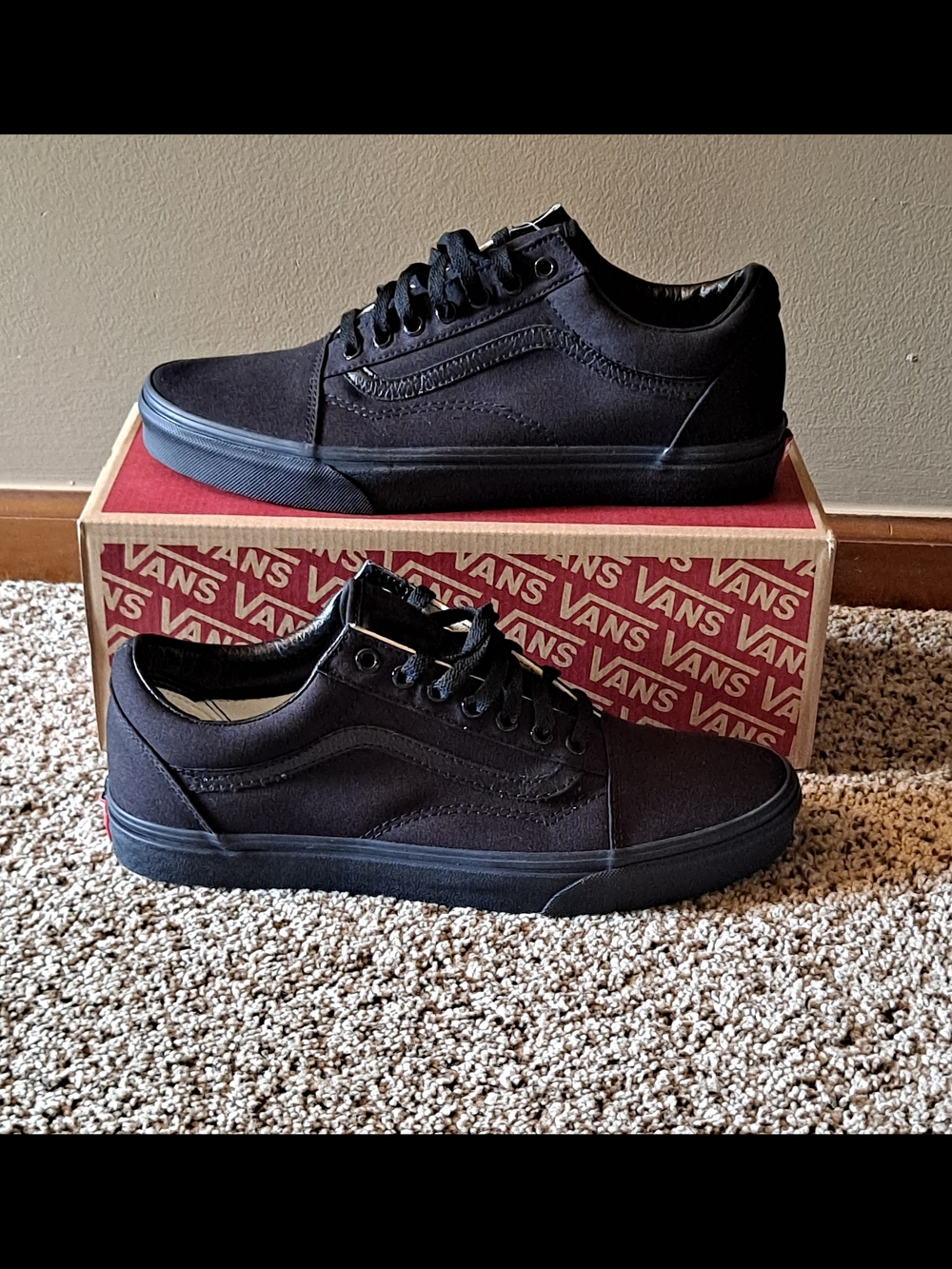 Vans Old Skool Blackout Canvas Sneakers Men Size 11